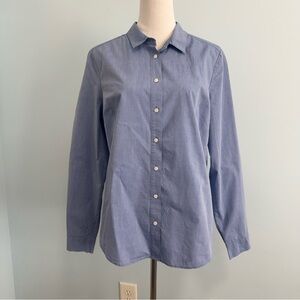 Boden Long Sleeve Blue Cotton Classic Shirt Blouse Size 12R